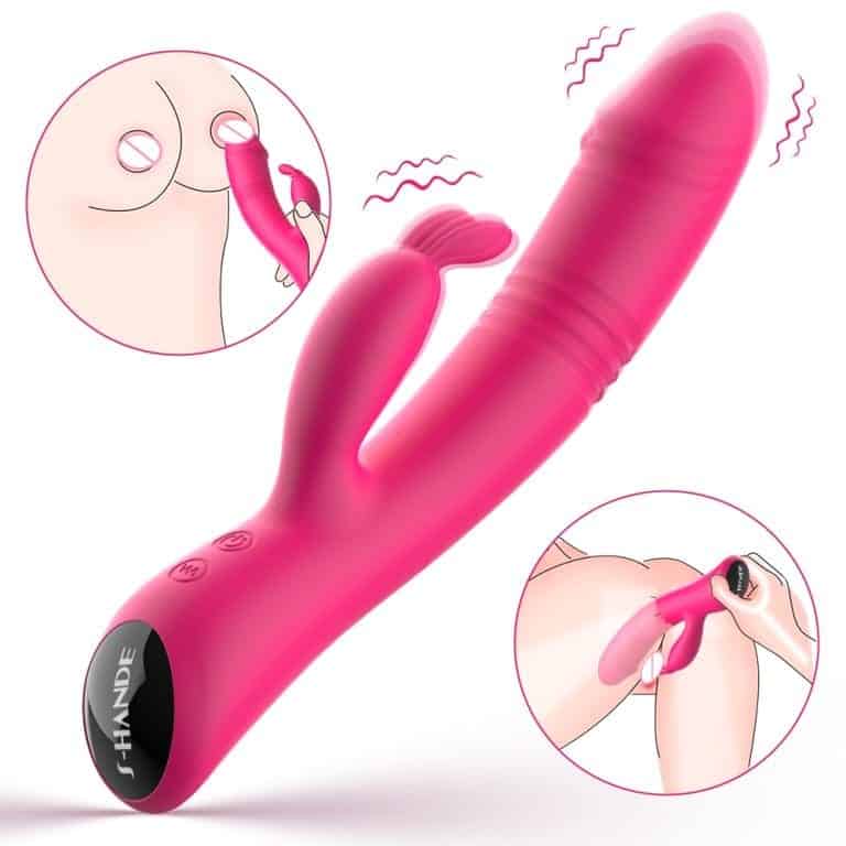 Handheld Thrust Rabbit Dildo 9 Vibrator Clitoris G-spot Stimulator Masturbator Rabbit Female Vibrator
